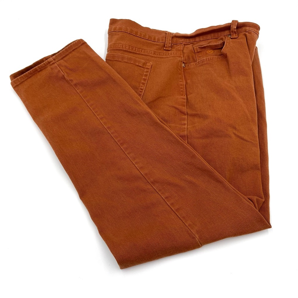 Gloria Vanderbilt Amanda High Rise Straight Leg Rust Denim Jeans Size 16